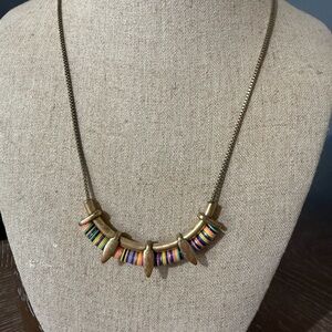 Stella & Dot Gold Necklace with Colorful Accents